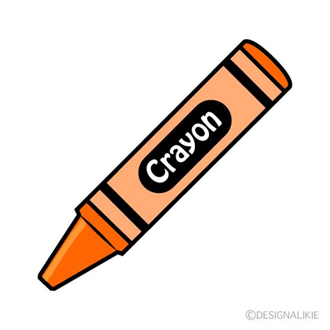 Orange Crayon Clip Art Free PNG Image｜Illustoon