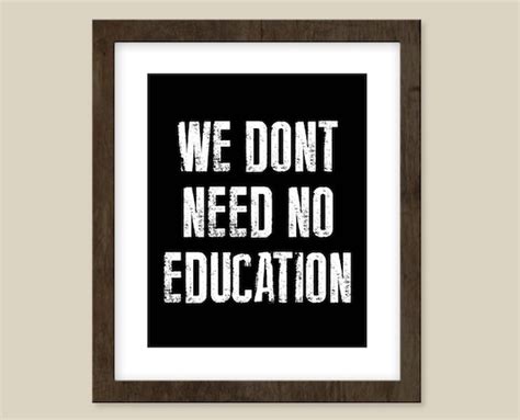 Items similar to We don't need no education - Pink Floyd Lyric Poster ...