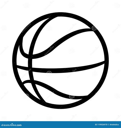 Vector Basketball Ball Silhouette Illustration Isolated on White Stock ...