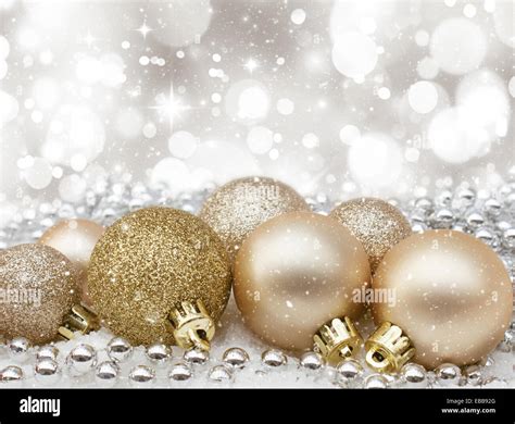 Christmas background with gold baubles Stock Photo - Alamy