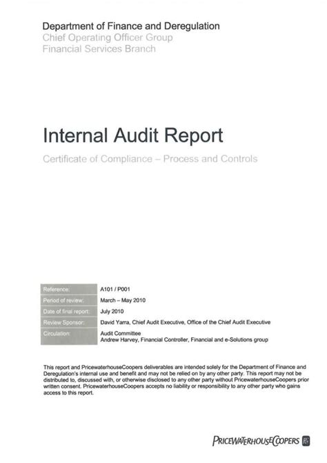 14+ Internal Audit Report Examples – Pdf, Word | Examples within Internal Control Audit Report ...