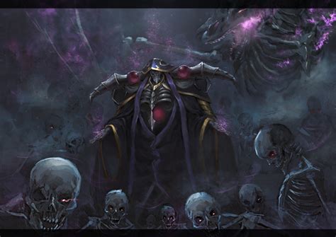 Skeleton digital wallpaper, Ainz Ooal Gown, Overlord (anime), red eyes ...