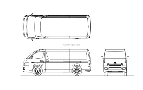 Toyota Hiace, Free AutoCAD Block - Free Cad Floor Plans