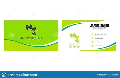 Green Business Card Design With Stock Vector - Illustration inside Office Max Business Card ...