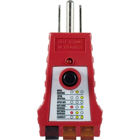 GFCI Tester 110-125VAC GFCI Outlets Detects Improper Wiring Indicator ...