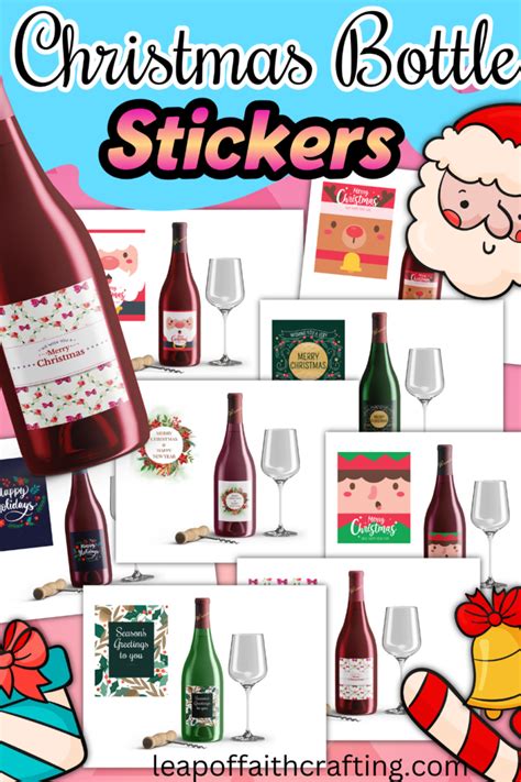 FREE Christmas Wine Labels (8 Printable Designs!) - Leap of Faith Crafting