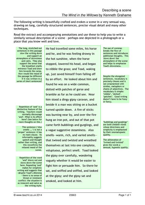 Describing a scene descriptive writing task | KS3 English | Teachit