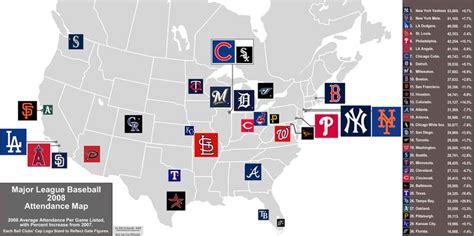 mlb+ | Major League Baseball, 2008 attendance map. Basketball Equipment, Basketball Games ...