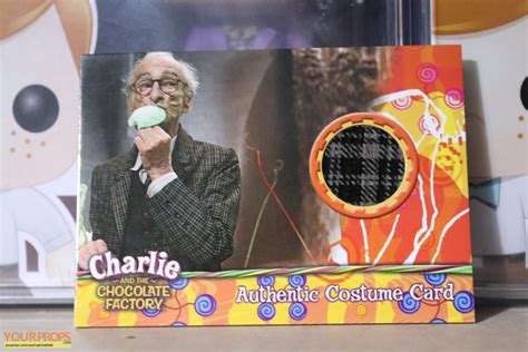 Charlie and the Chocolate Factory Grandpa Joe Costume Prop Card swatches / fragments