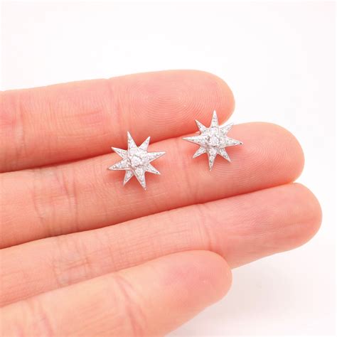 18K Gold Diamond Guardian Star Stud Earrings