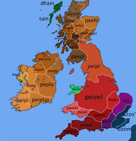 The word for 'people' in the different languages/dialects of the ...