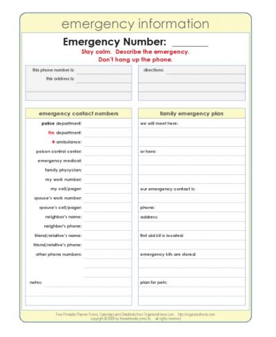 Family Emergency Plan Template - Best Template Ideas