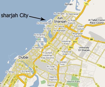 Sharjah Map | Sharjah, City information, City guide