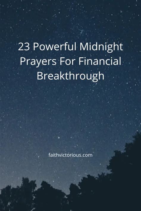 23 Powerful Midnight Prayers For Financial Breakthrough - Faith Victorious