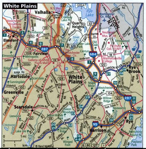 White Plains city road map for truck drivers toll free highways map - usa