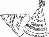 Birthday Party Hats Isolated Coloring Page 27584574 Vector Art At Vecteezy sketch template