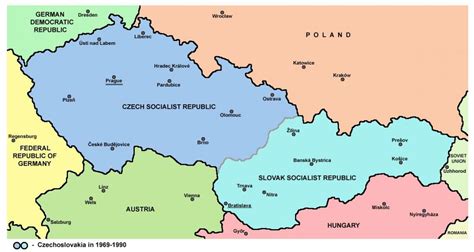 Czechoslovakia map - Map of Czechoslovakia (Eastern Europe - Europe)