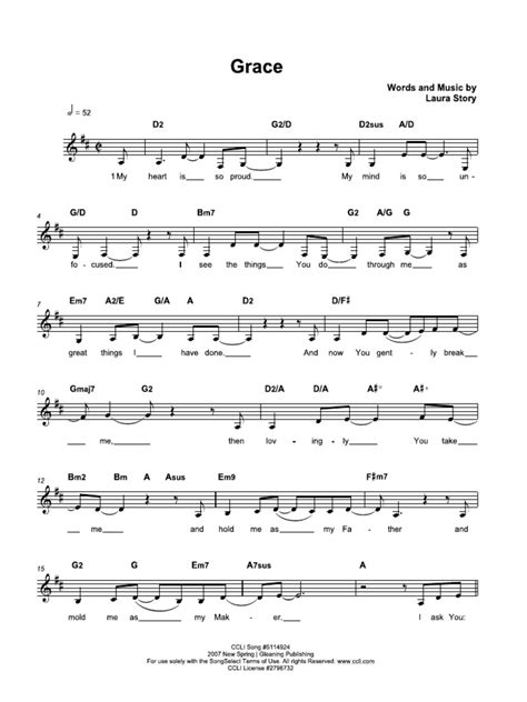 Grace - Laura Story Music Sheet