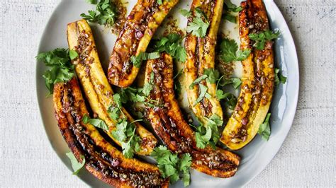 Roast Plantains with Cumin-Lime Dressing | Roasted plantains, Recipes, Vegetable dishes