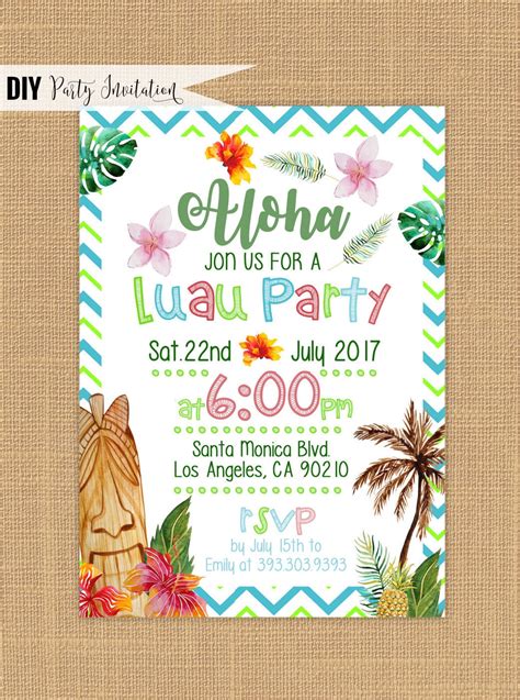 Luau Invitations Templates Free - prntbl.concejomunicipaldechinu.gov.co