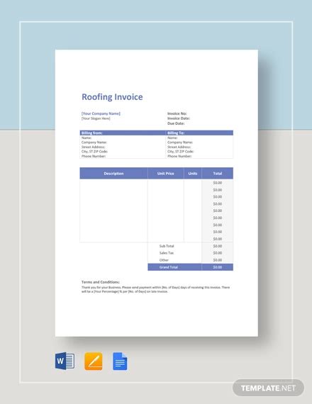 9+ Roofing Invoice Templates - Free Word, PDF Format Download