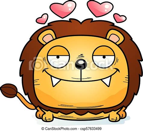 Cartoon lion cub love. A cartoon illustration of a lion cub in love. | CanStock