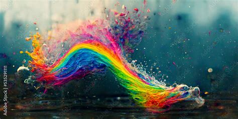 Rainbow splash. Abstract rainbow coloured background. Colourful splashing water Stock ...