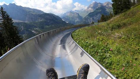 Awesome Mountain Coaster Ride In The Swiss Alps