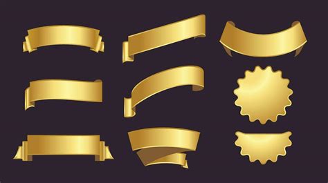 Gold Ribbon Banner Vector Art 35558055 Vector Art at Vecteezy