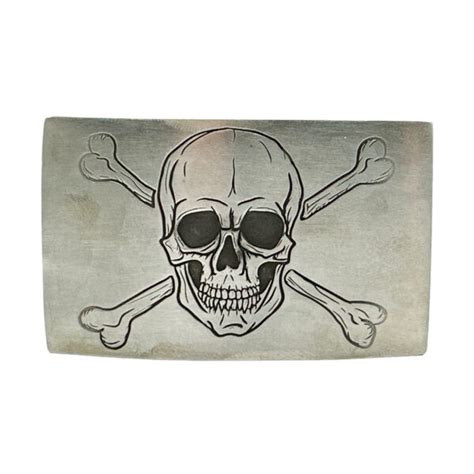 Sterling Silver Skull & Crossbones Belt Buckle | American Leather - maker of fine leather belts