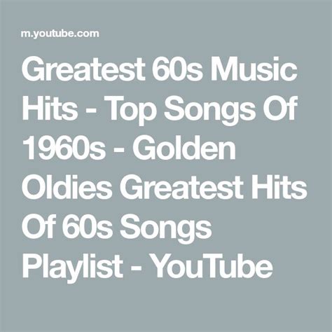 Greatest 60s Music Hits - Top Songs Of 1960s - Golden Oldies Greatest ...