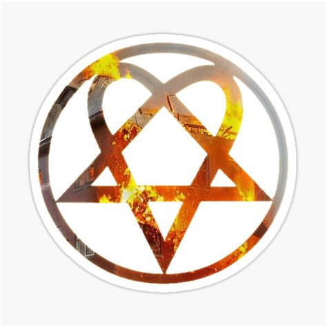 "Fire heartagram" Sticker for Sale by CDotzAT | Redbubble