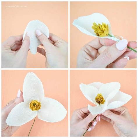 Crepe Paper Magnolia Flowers | Abbi Kirsten Collections | Paper flower template, Paper flowers ...