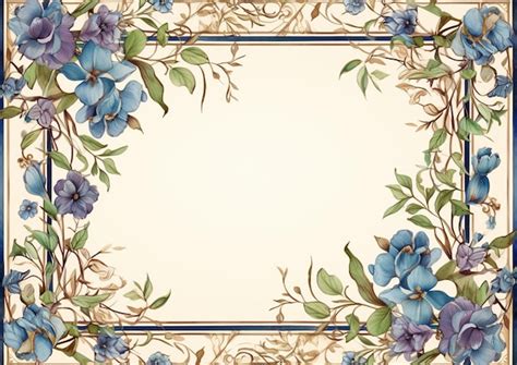 Vintage Floral Pattern Border