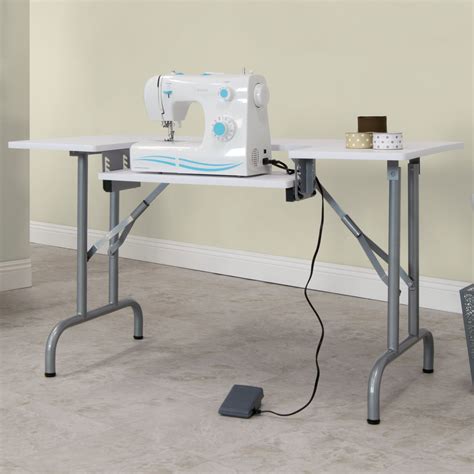 Folding Multipurpose Sewing Table in Silver / White – Item # 13373 – Studio Designs