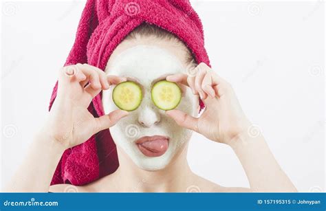 Beautiful Woman with Beauty Face Mask Stock Image - Image of isolated, head: 157195315