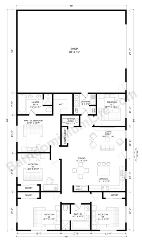 40x80 Barndominium Floor Plans with Shop – What to Consider | Pole barn house plans ...