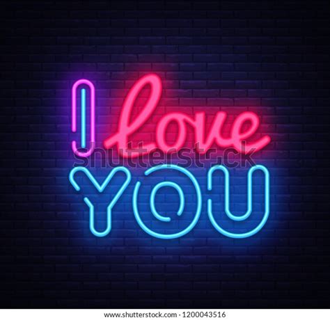 Love You Neon Sign Vector Love Stock Vector (Royalty Free) 1200043516