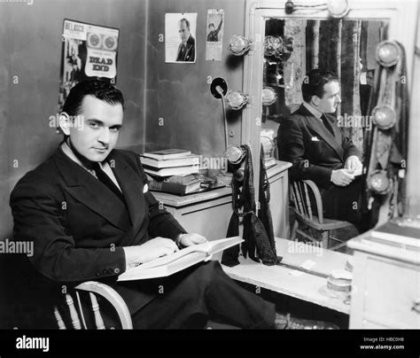 DEAD END, Martin Gabel in his dressing room at the Belsaco Theater, New ...