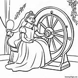 Sleeping Beauty And The Spinning Wheel Coloring Page  Pagescom sketch template