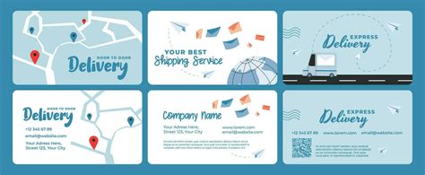 Business card design set for delivery service 33334748 Vector Art at Vecteezy