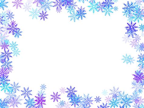 Transparent Background Snowflake Clipart Border