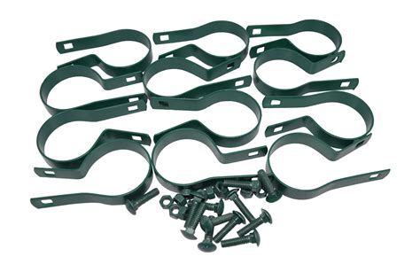 Set of 12 - 2 3/8 Green Chain Link Fence Tension Bands and Bolts - Post - Parts And Accessories ...