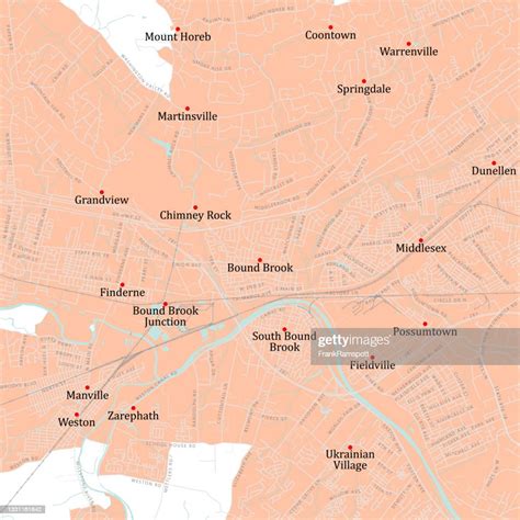 Nj Somerset Bound Brook Vector Road Map High-Res Vector Graphic - Getty Images