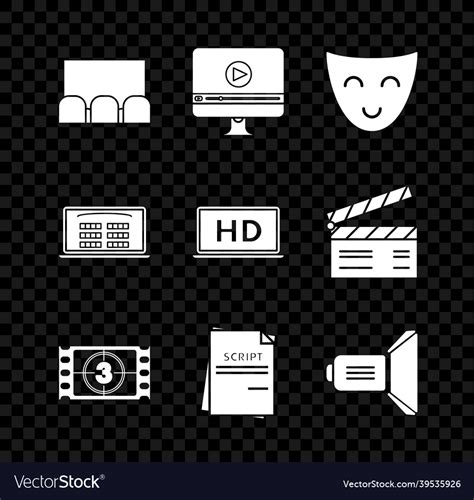 Set online play video comedy theatrical mask Vector Image