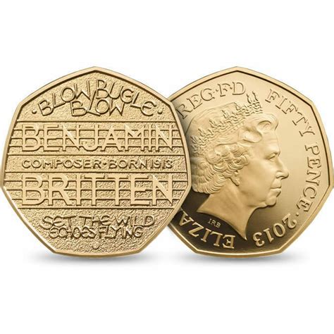 2013 Benjamin Britten 50p Gold Proof Coin