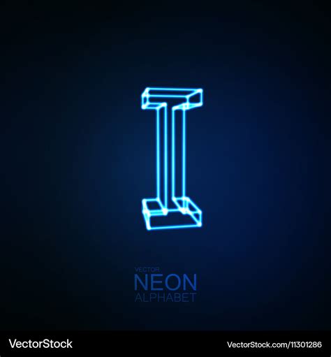 Neon 3d letter i Royalty Free Vector Image - VectorStock