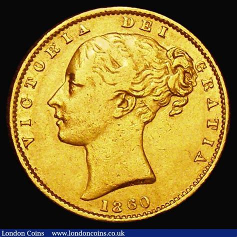 Sovereign 1860 Inverted A for V in VICTORIA Marsh 43D, S.3852D NVF/V : A179 L2043 : Auction Prices