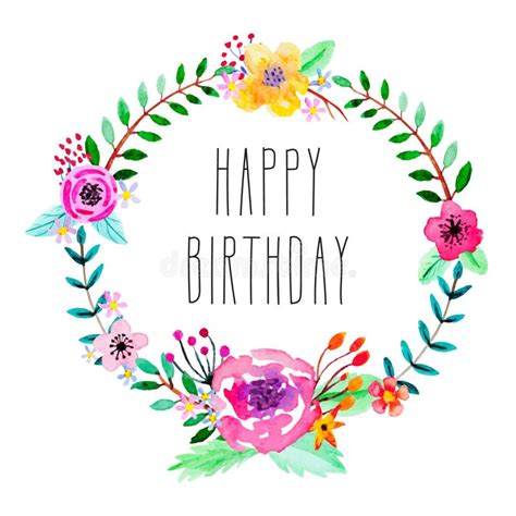 Happy Birthday Floral Banner Cute Stock Illustrations – 5,024 Happy Birthday Floral Banner Cute ...