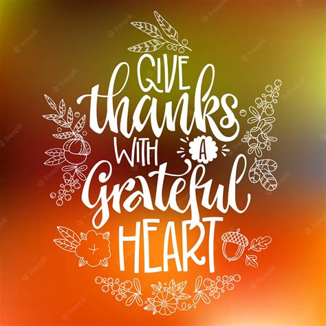 Premium Vector | Give Thanks with a Grateful Heart - quote ...